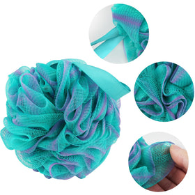 Éponge luffa Fu Store, couleur bleue, en position suspendue