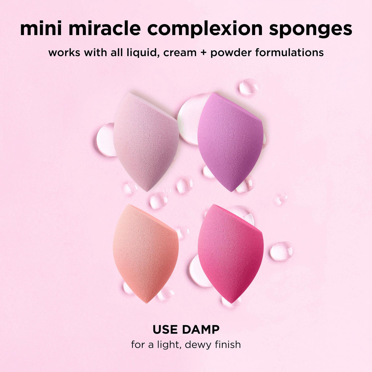 Éponge Mini Miracle Complexion de Real Techniques avec produits cosmétiques