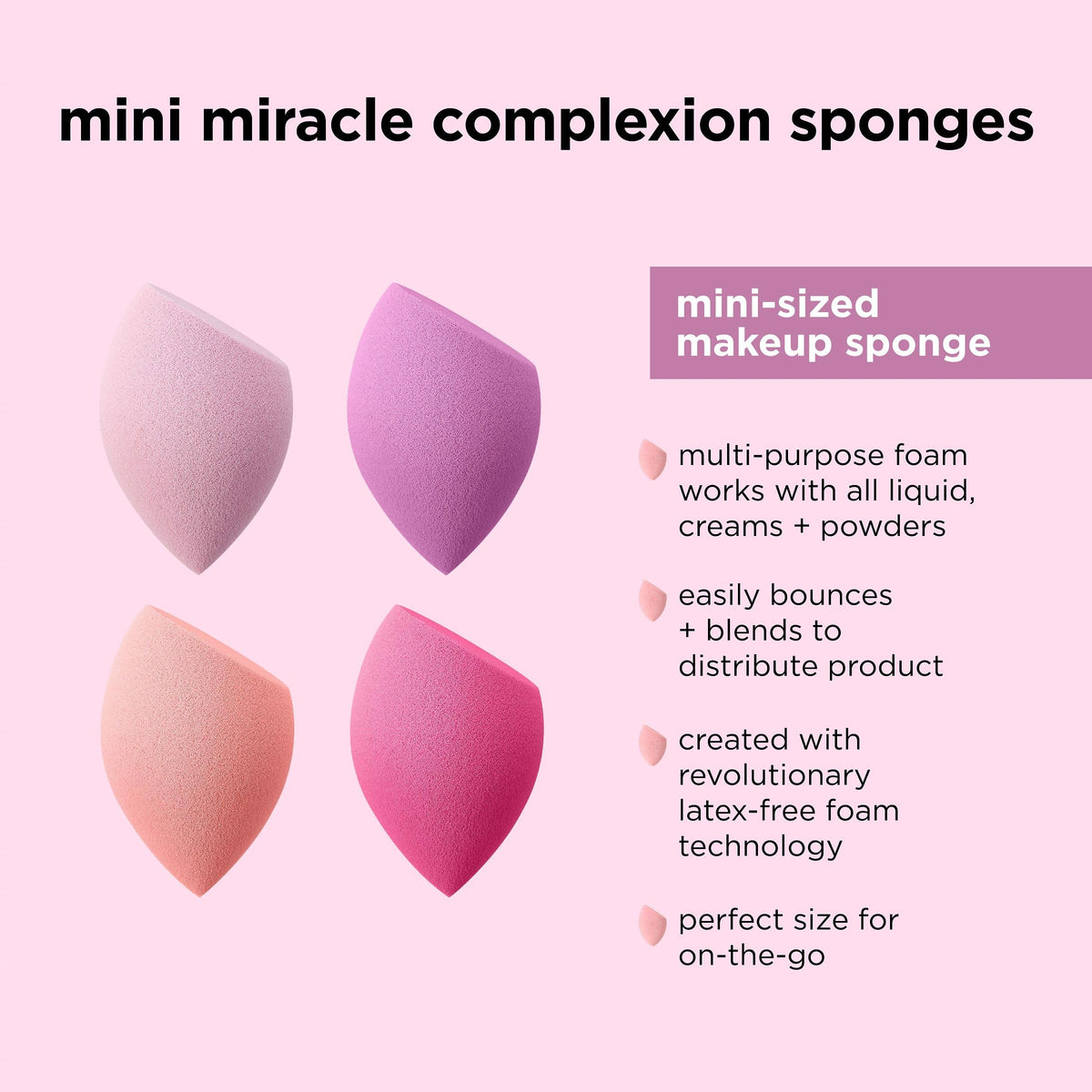 Éponge Mini Miracle Complexion sur fond blanc