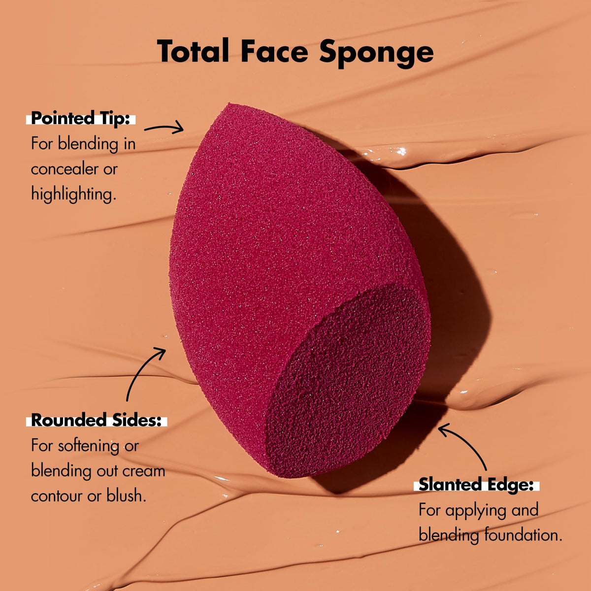 Éponge multi-facettes e.l.f. pour un mélange parfait de maquillage
