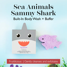 Éponge Sammy Shark avec un fond aquatique