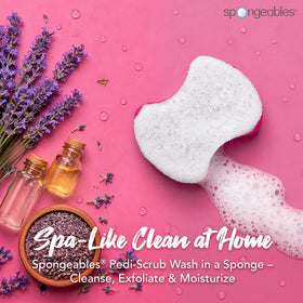 Éponge Spongeables lavande avec texture pour exfoliation