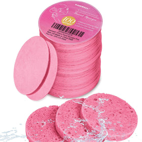 Éponge visage GAINWELL comprimée rose vue de face