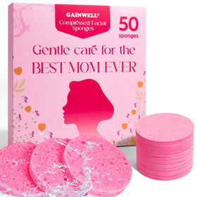 Éponge visage GAINWELL comprimée rose vue de face