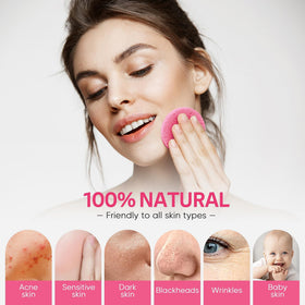 Éponge visage GAINWELL rose avec nettoyant visage