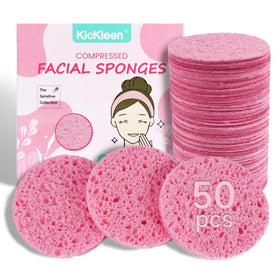 Éponges faciales comprimées kickleen en paquet de 50 pièces