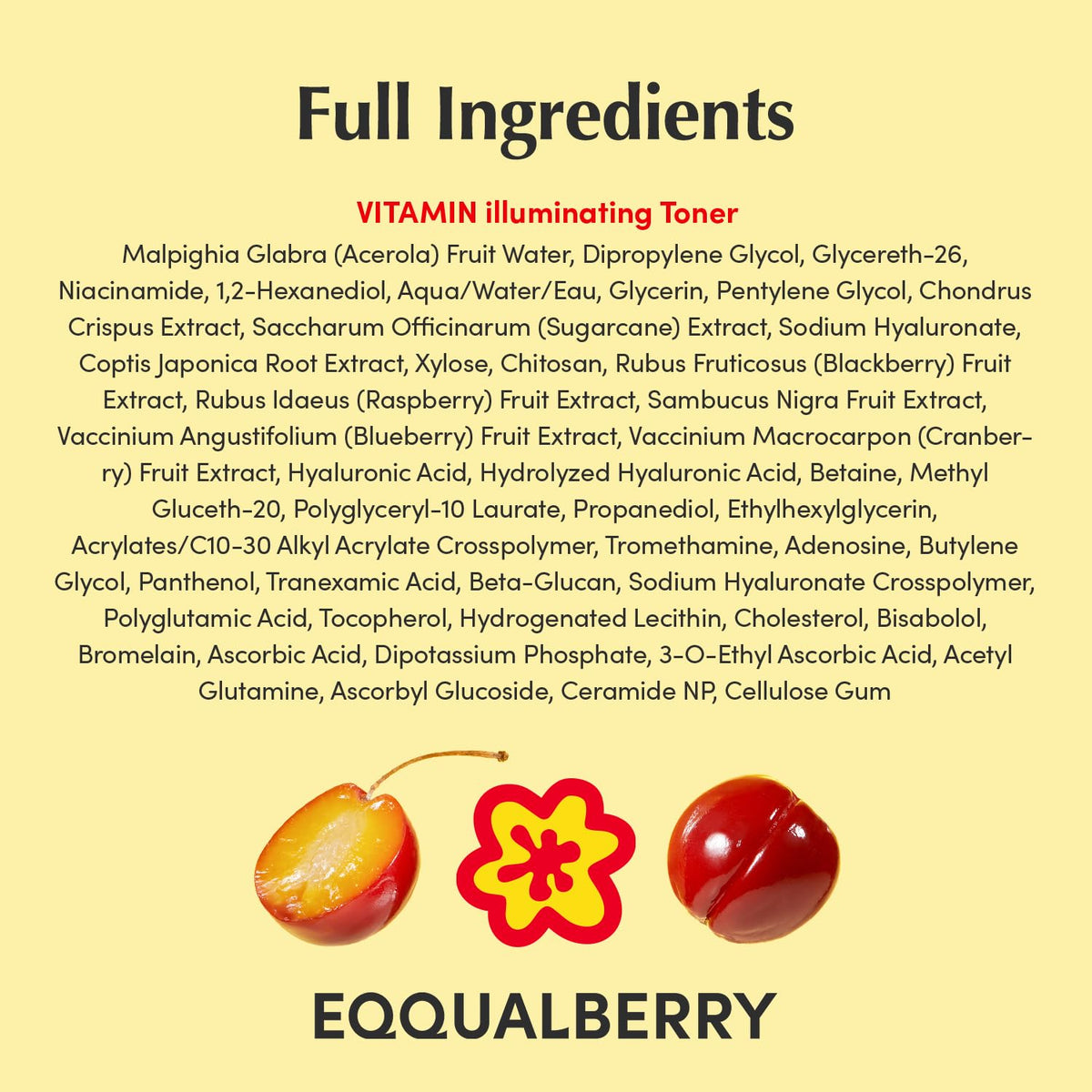 EQQUALBERRY Tonique Illuminant 150ml avec texture liquide
