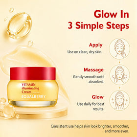 EQUALBERRY Crème Illuminatrice 50ml mise en scène dans une routine de soins