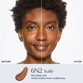 Estée Lauder Double Wear Fond de Teint 36h 6N2 Truffle en application sur la peau