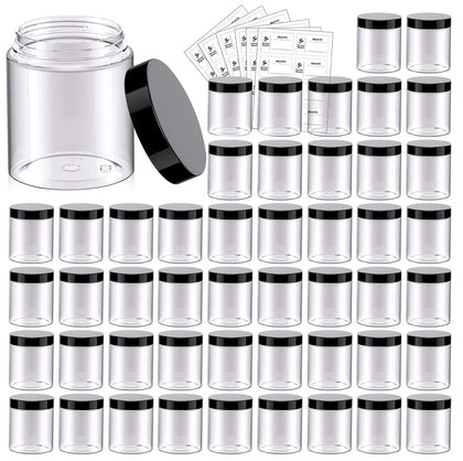 Eternal Moment 48 pots en plastique 8oz avec couvercles noirs