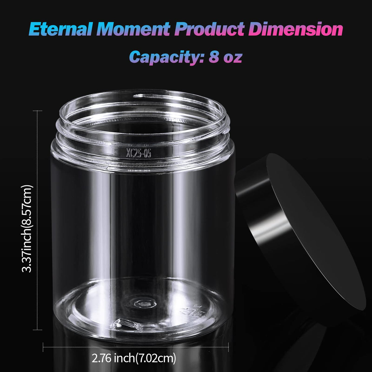 Eternal Moment ensemble de 36 pots en plastique clairs