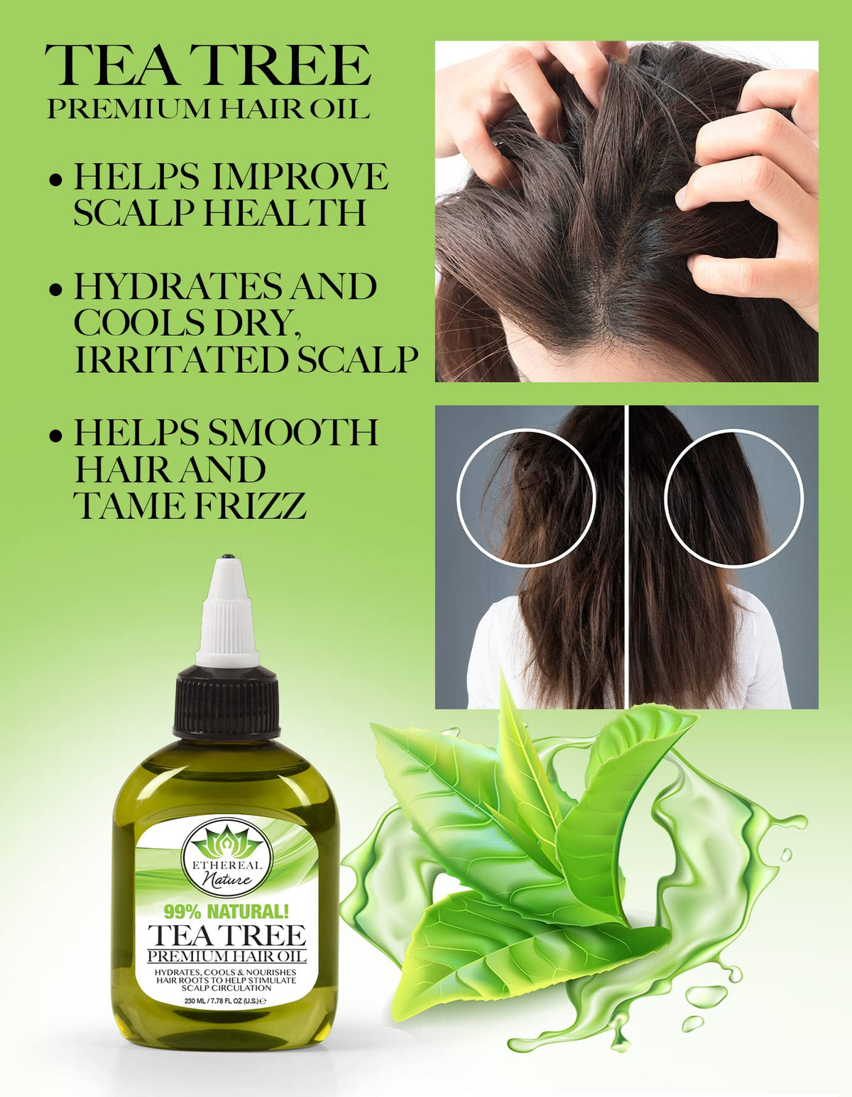 Ethereal Nature huile capillaire Tea Tree 222g packaging
