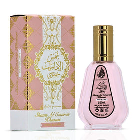 Étiquette du flacon de l'Eau de Parfum Pink Blush Shams Al Emarat