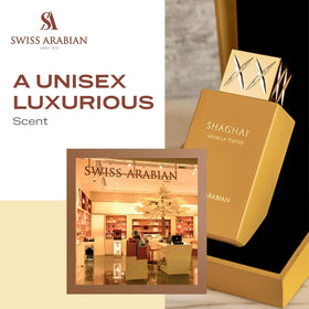 Étiquette du flacon de parfum Shaghaf Vanilla Toffee de Swiss Arabian