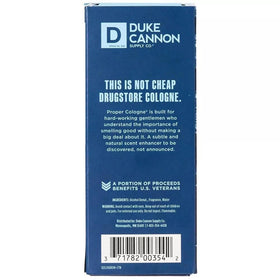 Étiquette du flacon Duke Cannon Proper Cologne Huron