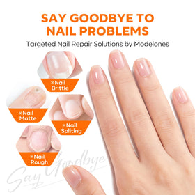 Étiquette du produit Modelones huile de croissance des ongles
