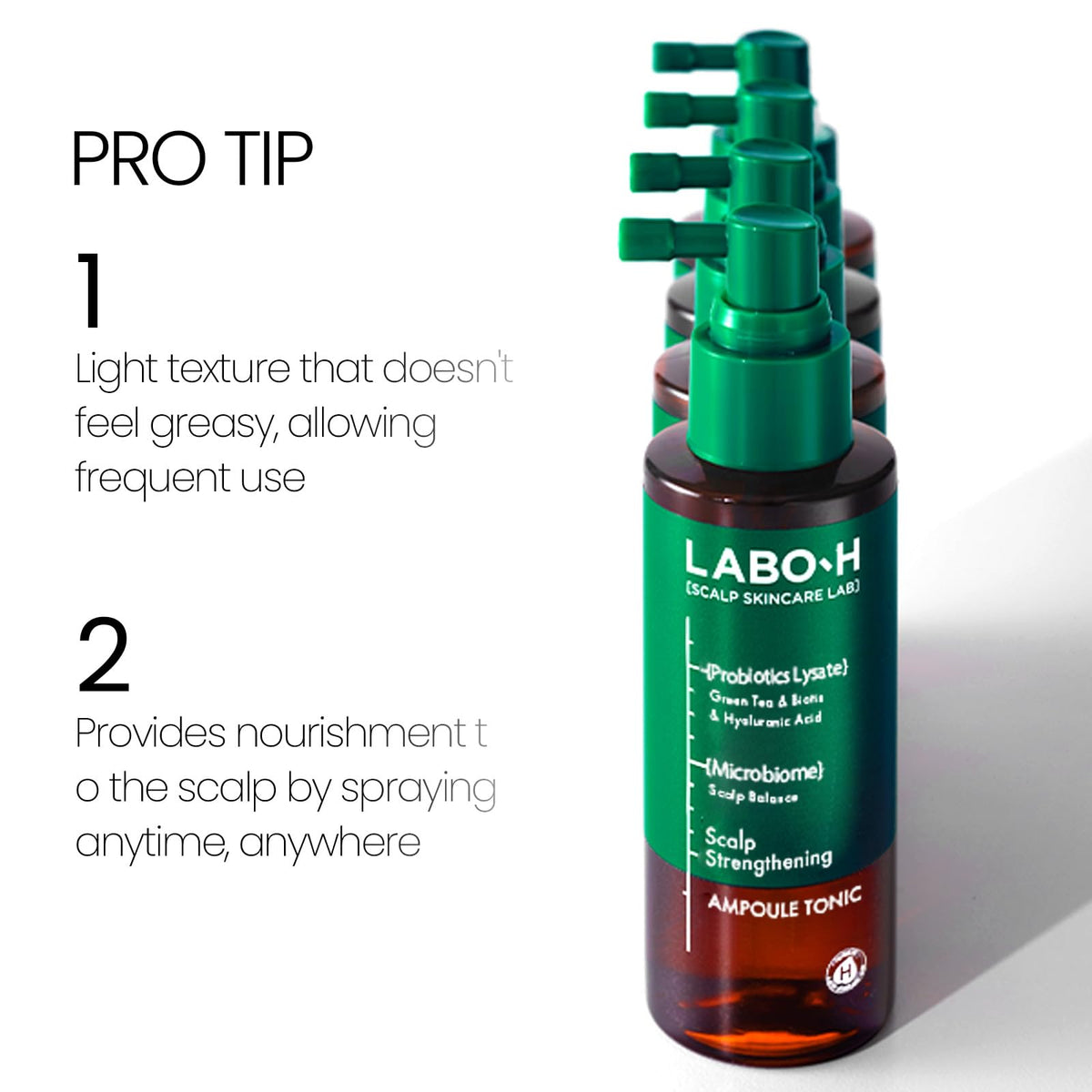 Étiquette du Spray LABO-H montrant les spécifications