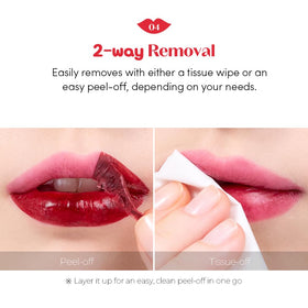 ETUDE Dear Darling Lip Stain Cacao Shell being applied on lips