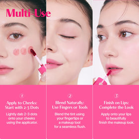 ETUDE Dear Darling Water Tint Cerise couleur éclatante sur joue