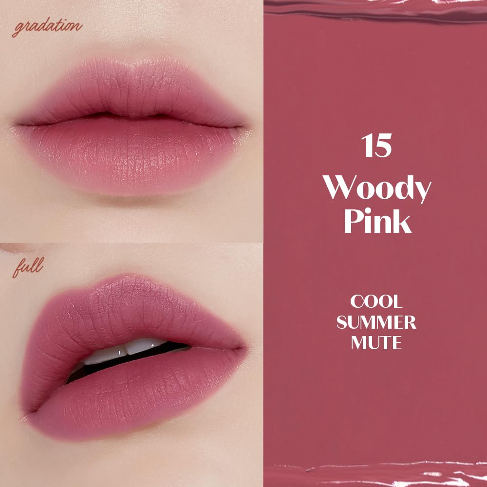 ETUDE Fixing Tint #15 Woody Pink 4g sur lèvres montrant la couleur