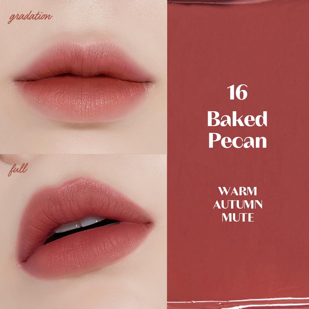 ETUDE Fixing Tint #16 Baked Pecan 4g application sur lèvres