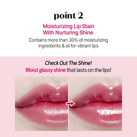 ETUDE Glow Fixing Tint #4 Chilling Red showing glossy finish