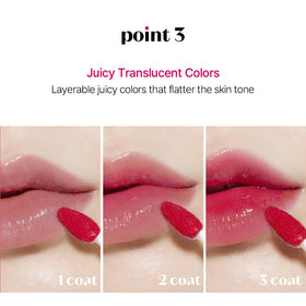 ETUDE Glow Fixing Tint #4 Chilling Red with natural makeup look