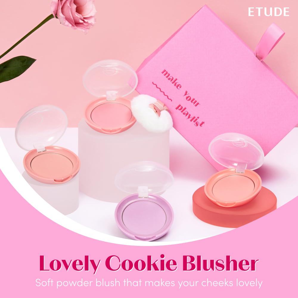 ETUDE Lovely Cookie Blusher Pêche Choux avec coussin applicateur