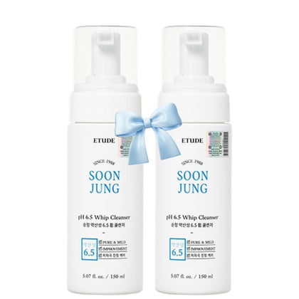 ETUDE SoonJung pH 6.5 Whip Cleanser Duo Set vue avant avec emballage