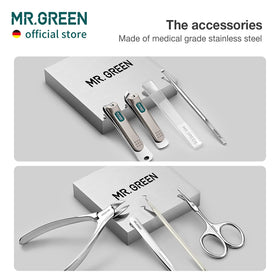 Étui en cuir PU du kit de manucure MR.GREEN ouvert