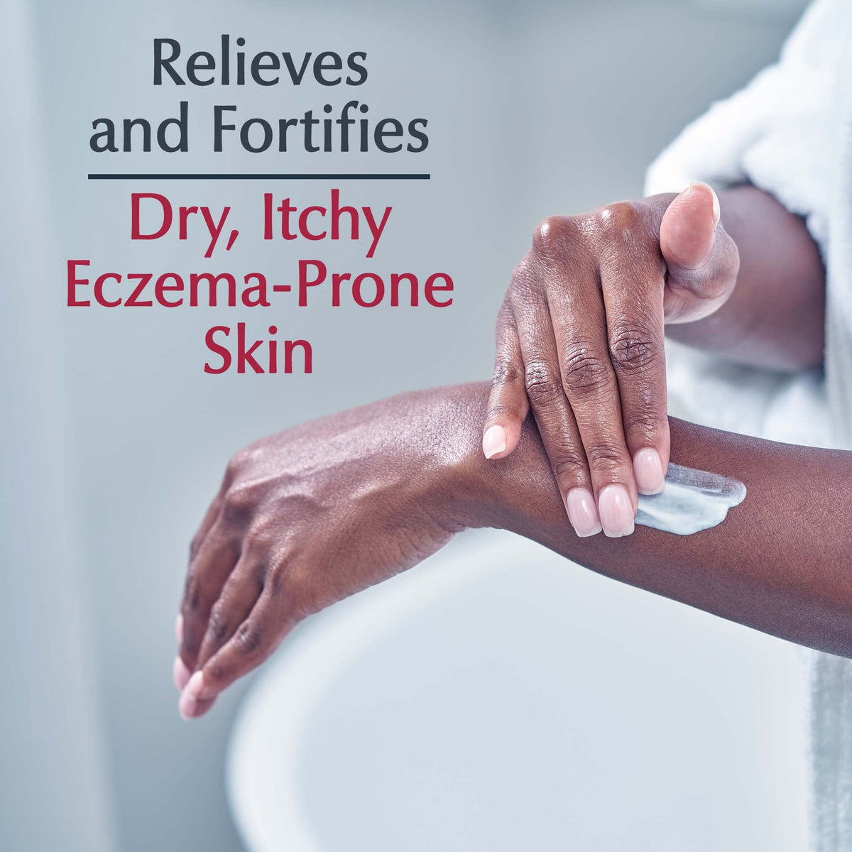 Eucerin Crème Corps Apaisante Eczéma 159g application sur la peau