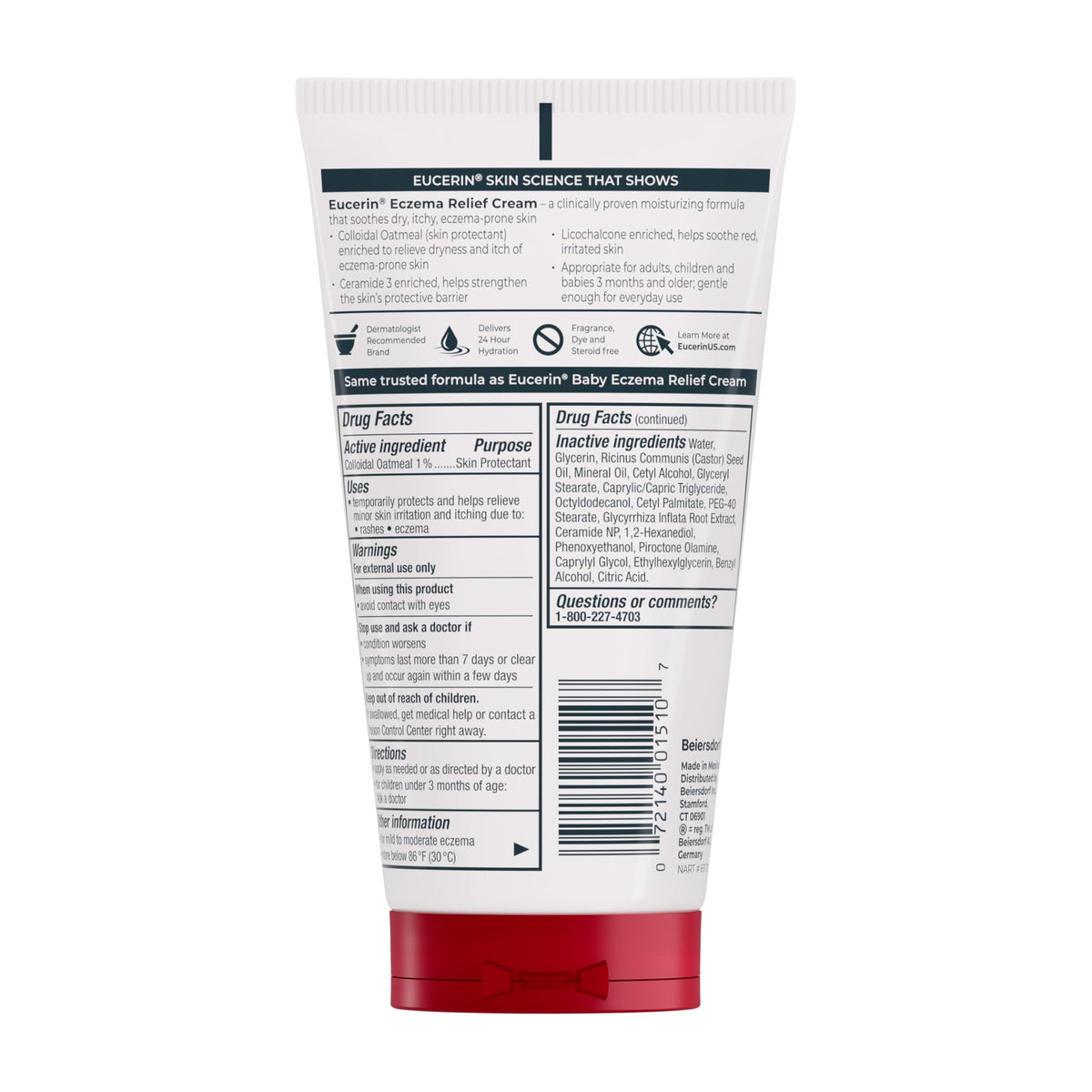 Eucerin Crème Corps Apaisante Eczéma 159g texture crème