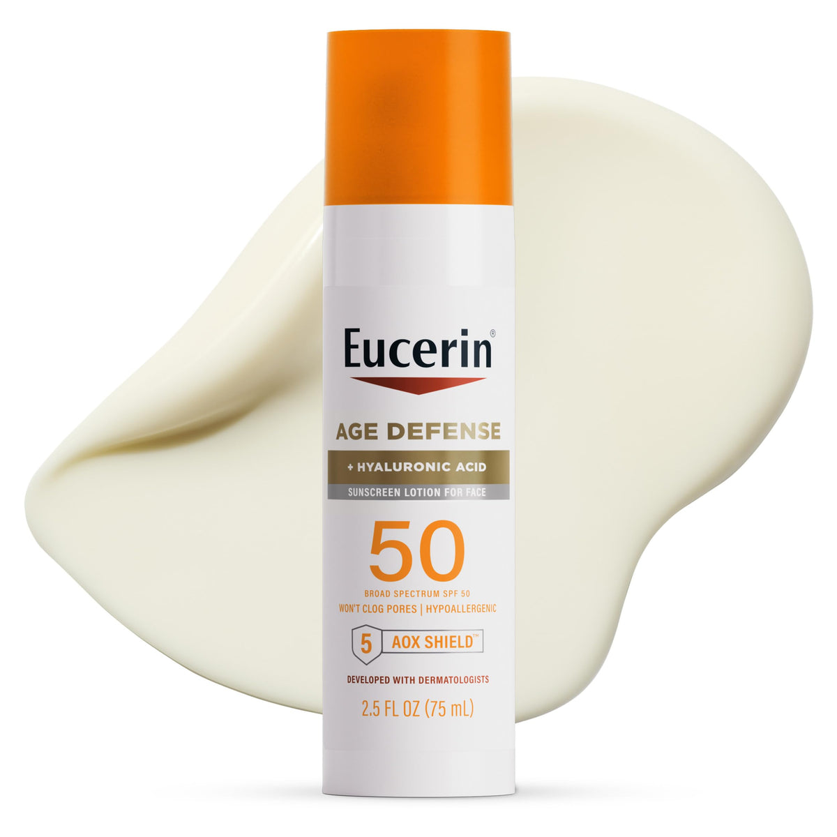 Eucerin Crème Solaire Visage SPF 50 bouteille frontale