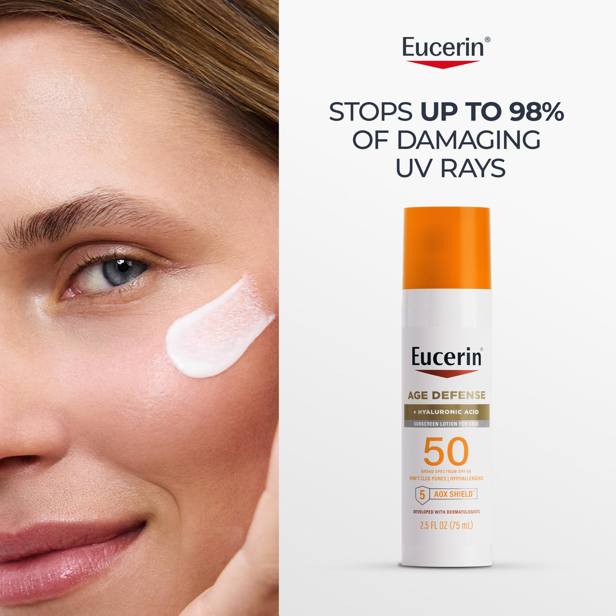 Eucerin Crème Solaire Visage SPF 50 en extérieur