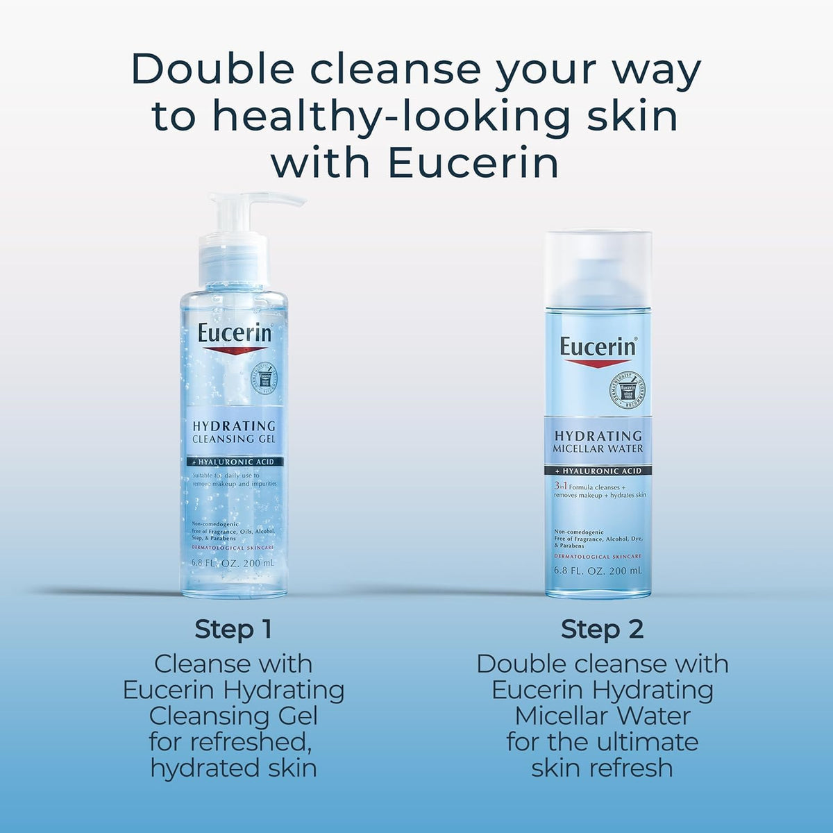 Eucerin Eau Micellaire avec application sur un coton