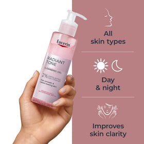 Eucerin Gel Nettoyant Visage Radiant Tone 200ml en usage