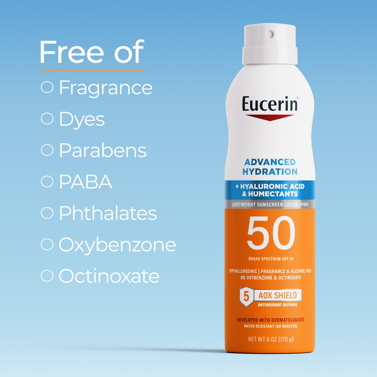 Eucerin Spray Solaire Hydratation Avancée SPF 50 en extérieur