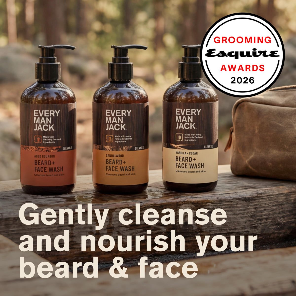 Every Man Jack Nettoyant pour Barbe et Visage senteur Bourbon Vieilli