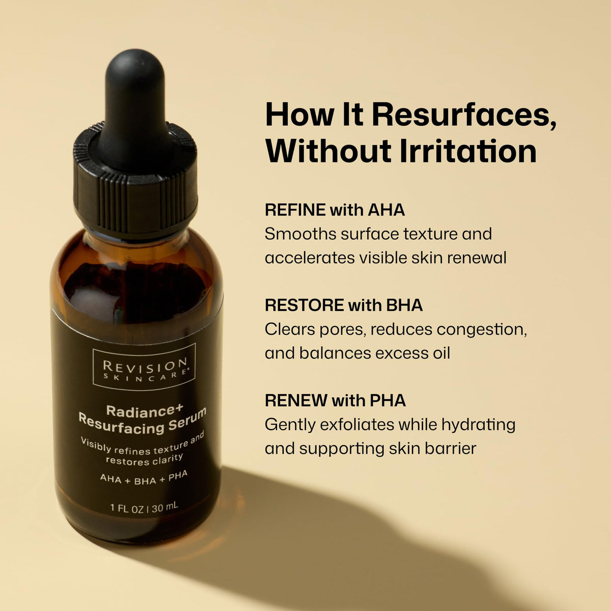 Exemple d'application de Revision Skincare Radiance+ sur la peau