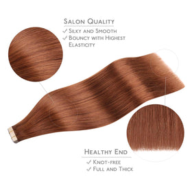 Exemple d'application des extensions de cheveux Wennalife Cuivre Cannelle