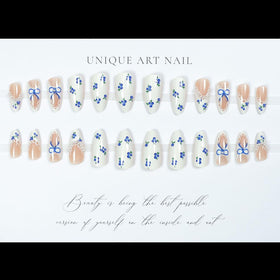 Exemple d'application des faux ongles press-on LPOODDNU sur des mains