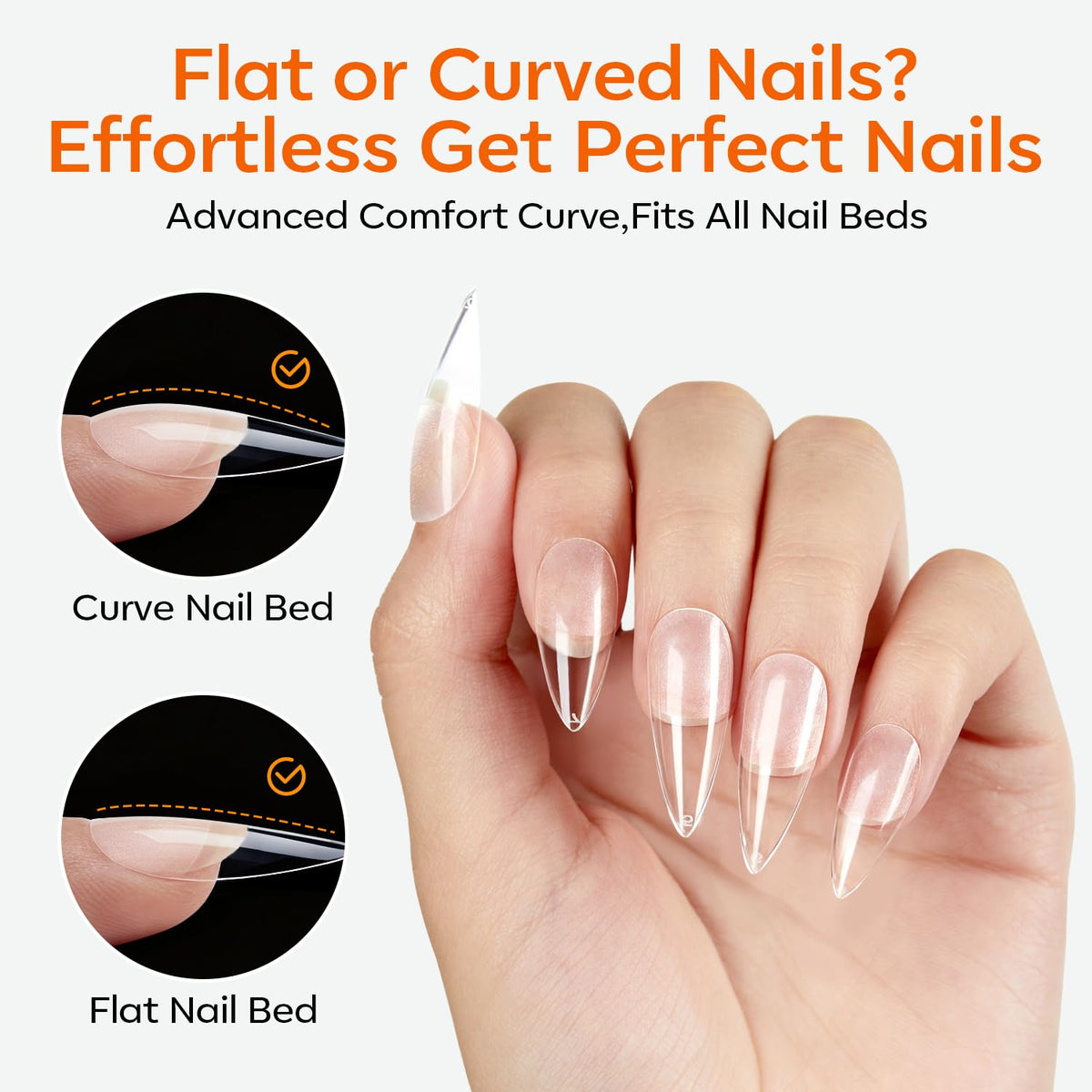 Exemple d'application des tips d'ongles en manucure