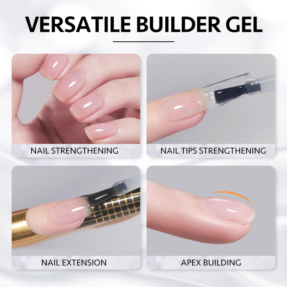 Exemple d'ongles réalisés avec le gel constructeur GAOY