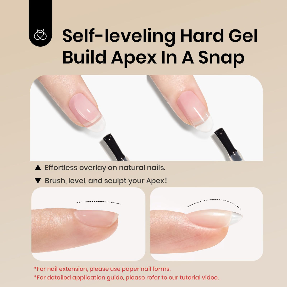 Exemple de design d'ongles avec gel blooming et gel de construction