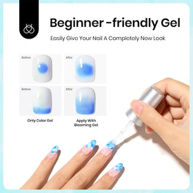 Exemple de design floral créé avec le vernis à ongles blooming