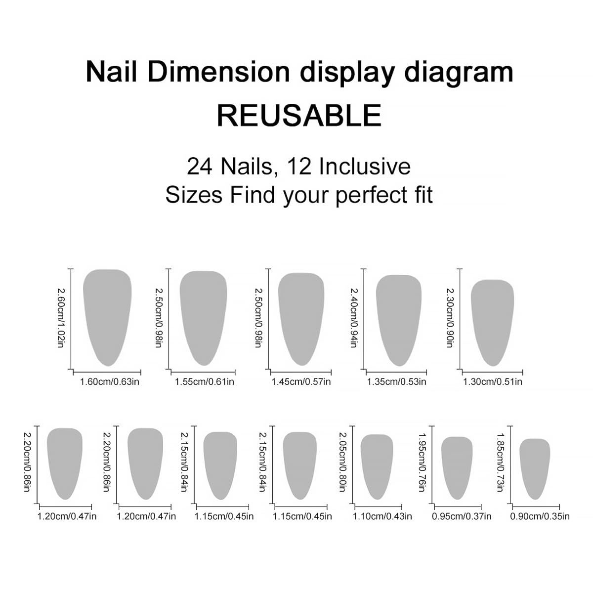 Exemple de faux ongles pressés appliqués sur des mains