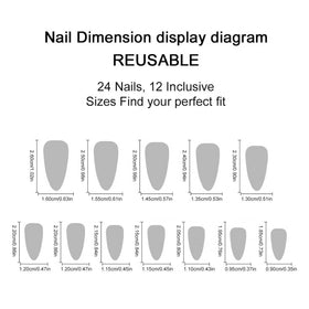 Exemple de faux ongles pressés appliqués sur des mains