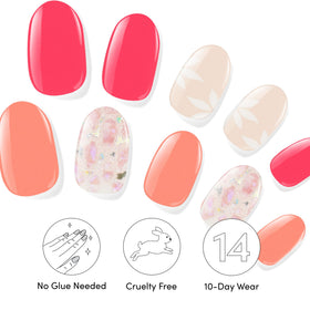 Exemple de manucure avec les bandes Dashing Diva Fruit Punch Petals