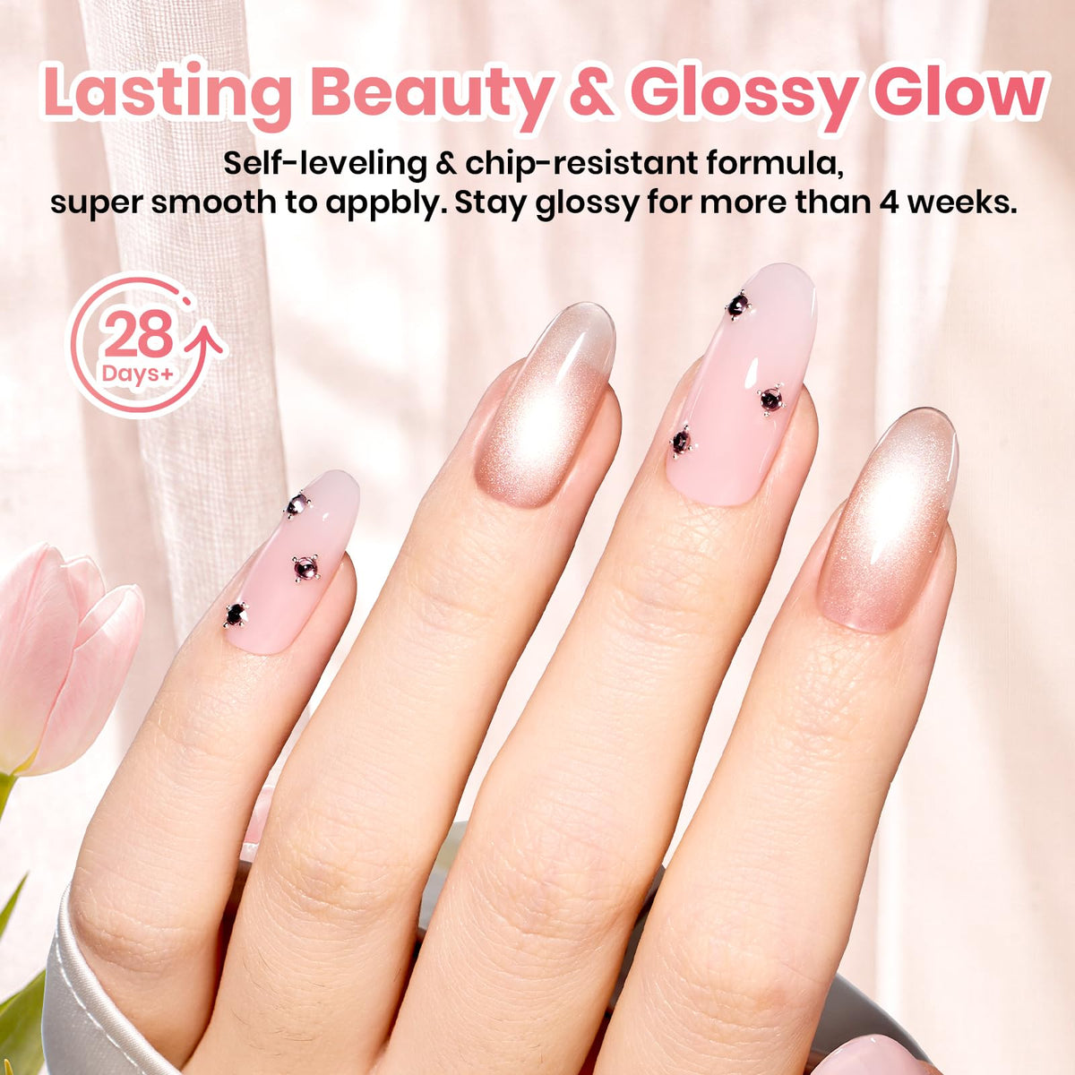 exemple de manucure avec vernis en gel nude