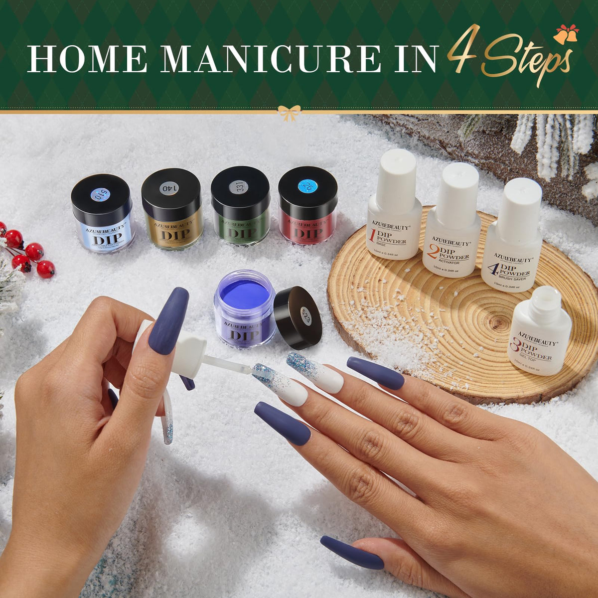 Exemple de manucure réalisée avec le kit AZUREBEAUTY